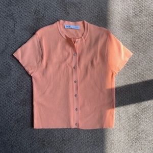 Cute Orange Cropped Sweater from Zara